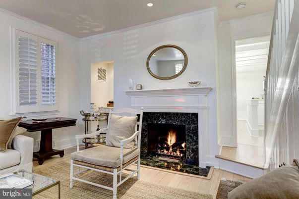 Fireplace, Interior, Recessed Lighting, Wood Texture Flooring