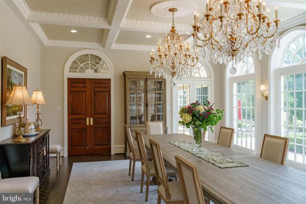 Chandelier, Dining room, Interior, Recessed Lighting