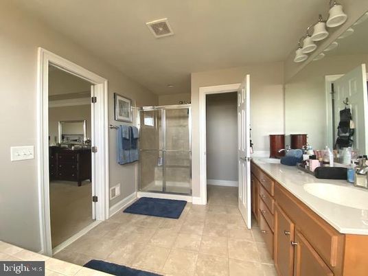 Bathroom, Dual Sink Vanities, Glass Shower, Interior