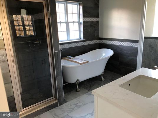 Bathroom, Free Standing Baths, Glass Shower, Interior, Marble