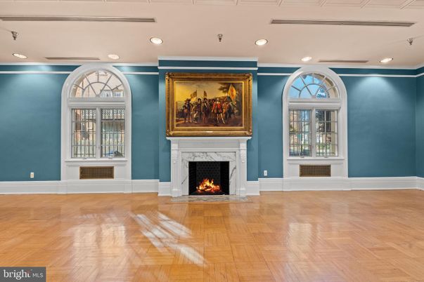 Empty room, Fireplace, Interior, Recessed Lighting, Wood Texture Flooring