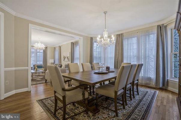 Chandelier, Dining room, Interior, Wood Texture Flooring