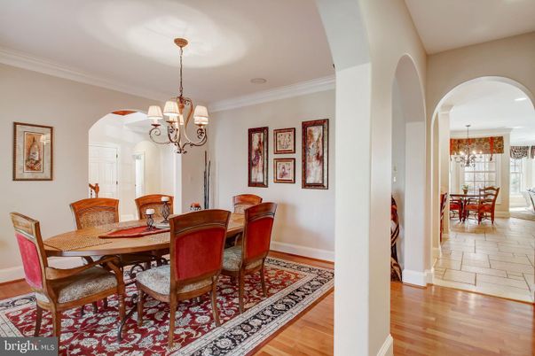 Chandelier, Dining room, Interior, Wood Texture Flooring