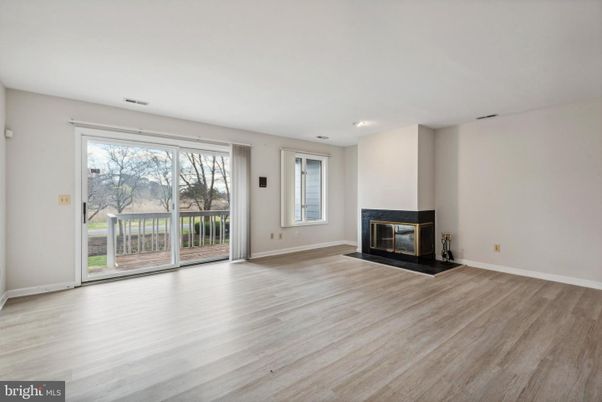 Empty room, Fireplace, Interior, Recessed Lighting, Wood Texture Flooring