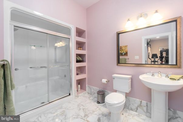 Bathroom, Glass Shower, Interior, Marble