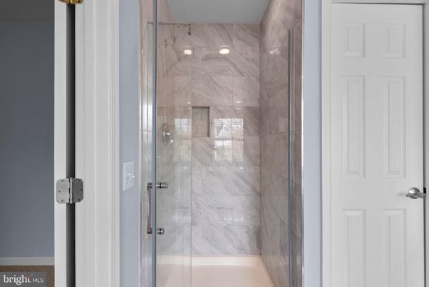 Bathroom, Glass Shower, Interior, Marble Walls