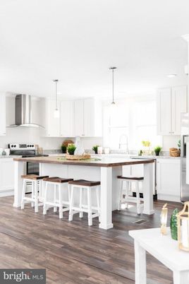 Interior, Kitchen, Pendant Lights, Stainless Steel Appliances, Wood Texture Flooring