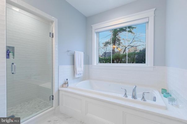 Bathroom, Glass Shower, Interior, Marble, Recessed Lighting