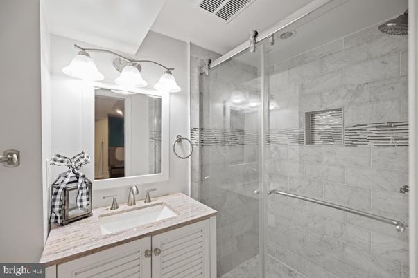 Bathroom, Glass Shower, Interior, Marble Walls
