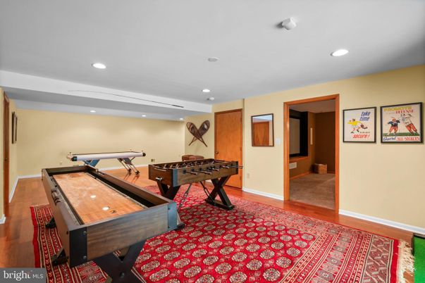 Game Room, Interior, Recessed Lighting, Wood Texture Flooring