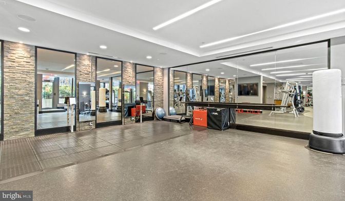 Fitness Equipment, Gym, Interior, Recessed Lighting