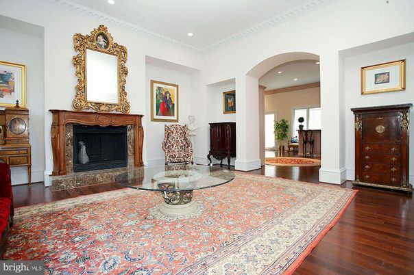 Fireplace, Interior, Recessed Lighting, Wood Texture Flooring