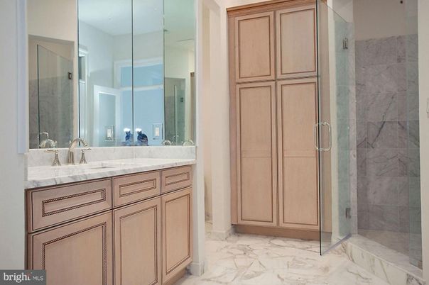 Bathroom, Dual Sink Vanities, Glass Shower, Interior, Marble