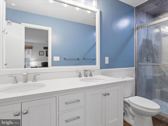 Bathroom, Dual Sink Vanities, Glass Shower, Interior