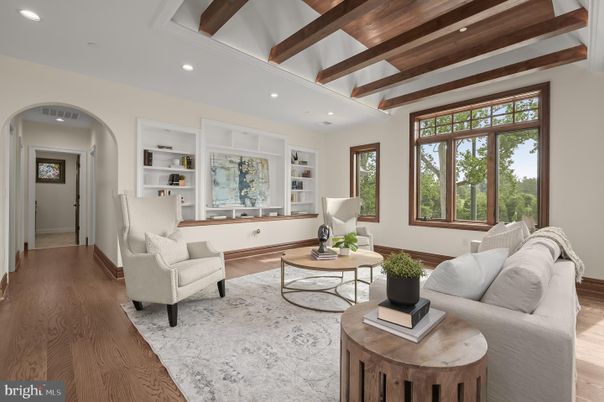 Interior, Living room, Recessed Lighting, Wooden Beams, Wood Texture Flooring