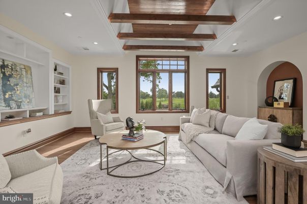 Interior, Living room, Recessed Lighting, Wooden Beams, Wood Texture Flooring