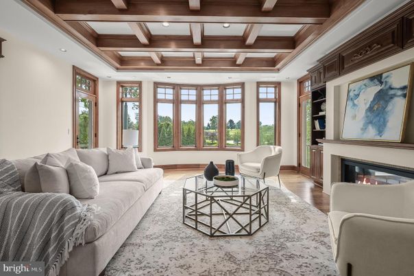 Fireplace, Interior, Living room, Recessed Lighting, Wooden Beams, Wood Texture Flooring