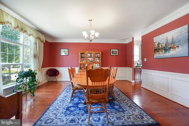 Chandelier, Dining room, Interior, Wood Texture Flooring