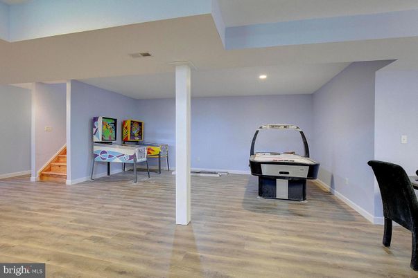 Game Room, Interior, Recessed Lighting, Wood Texture Flooring