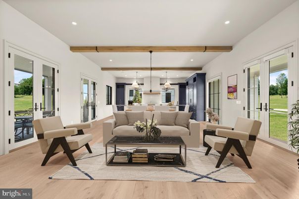 Dining room, Interior, Kitchen, Living room, Pendant Lights, Recessed Lighting, Wooden Beams, Wood Texture Flooring