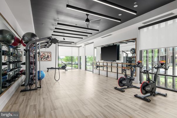 Fitness Equipment, Interior, Wood Texture Flooring