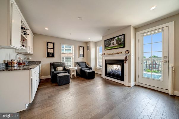Fireplace, Interior, Recessed Lighting, Wood Texture Flooring
