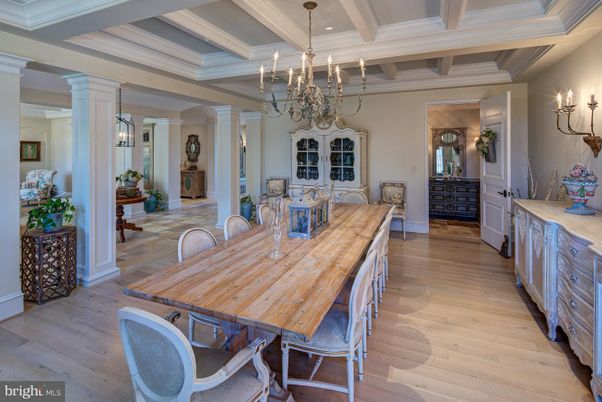 Chandelier, Dining room, Interior, Wood Texture Flooring