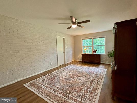 Empty room, Interior, Stone Walls, Wood Texture Flooring
