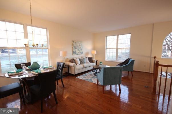 Dining room, Interior, Living room, Pendant Lights, Wood Texture Flooring