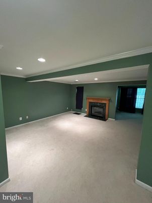 Empty room, Fireplace, Interior, Recessed Lighting
