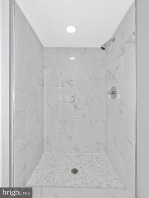 Bathroom, Interior, Marble Walls, Recessed Lighting