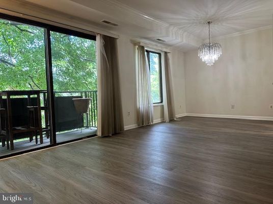 Chandelier, Empty room, Interior, Wood Texture Flooring