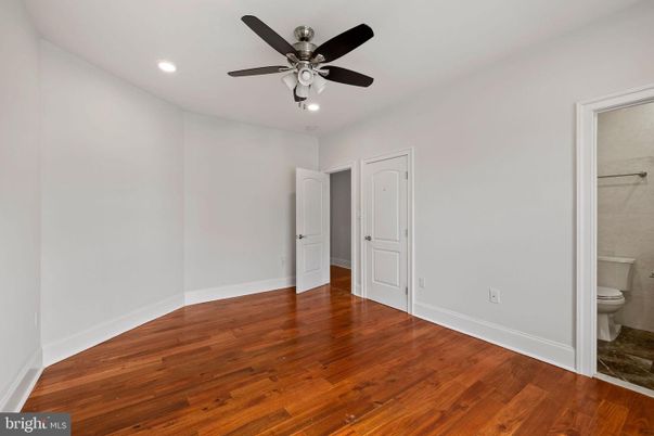 Bathroom, Empty room, Interior, Recessed Lighting, Wood Texture Flooring