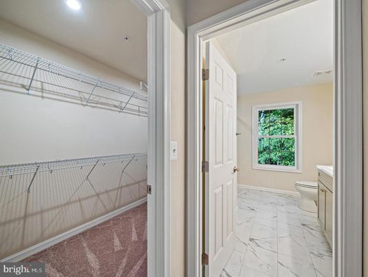 Bathroom, Interior, Marble, Recessed Lighting, Walk-in Closets