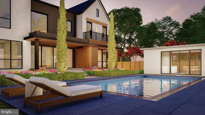 Exterior, Facade, Pool, Modern