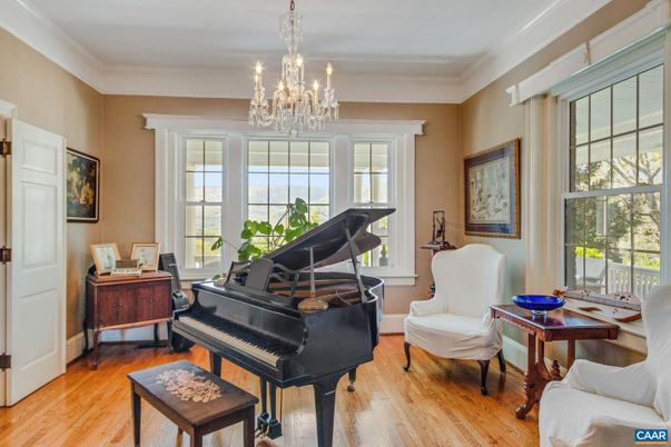 Chandelier, Interior, Piano, Wood Texture Flooring