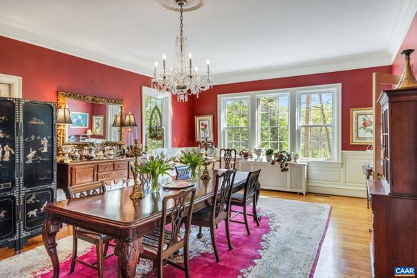 Chandelier, Dining room, Interior, Wood Texture Flooring