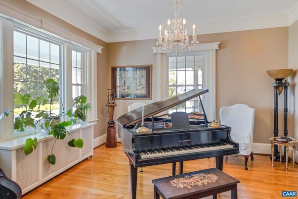 Chandelier, Interior, Piano, Wood Texture Flooring