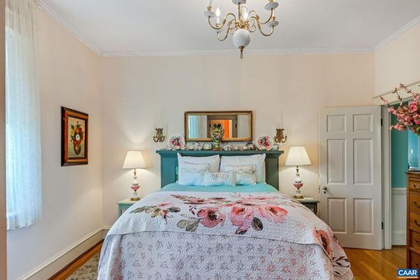 Bedroom, Chandelier, Interior, Wood Texture Flooring