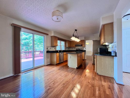 Interior, Kitchen, Pendant Lights, Stainless Steel Appliances, Wood Texture Flooring