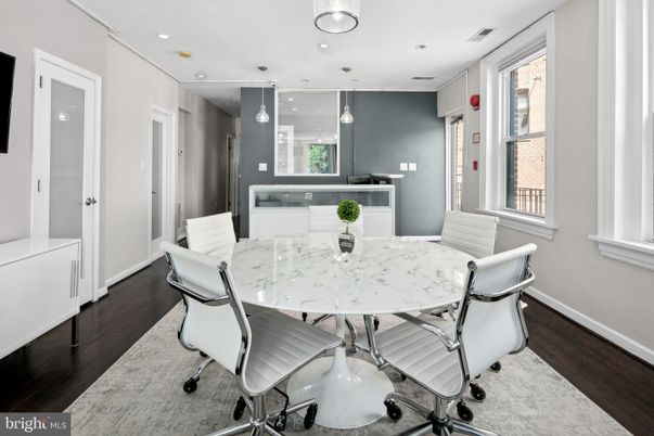 Dining room, Interior, Pendant Lights, Recessed Lighting, Wood Texture Flooring
