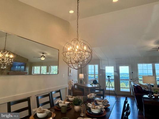 Chandelier, Dining room, Interior, Living room, Pendant Lights, Recessed Lighting, Wood Texture Flooring