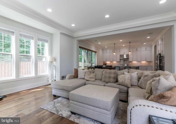 Interior, Kitchen, Living room, Pendant Lights, Recessed Lighting, Stainless Steel Appliances, Wood Texture Flooring