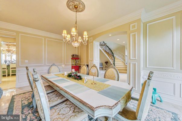 Chandelier, Dining room, Interior, Recessed Lighting
