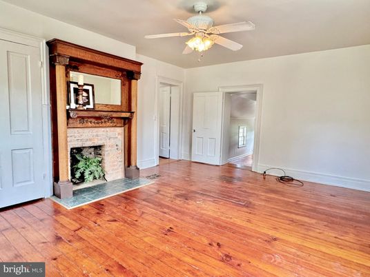 Empty room, Fireplace, Interior, Wood Texture Flooring