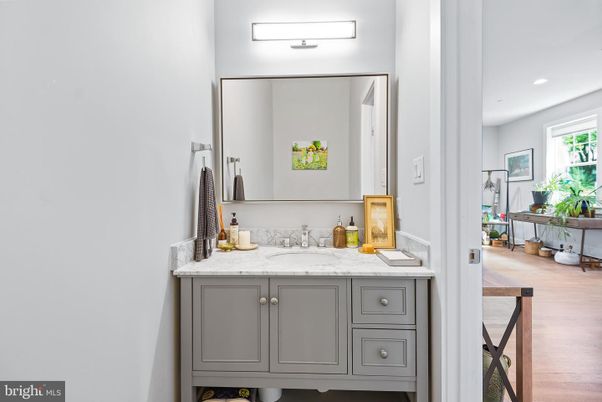 Bathroom, Interior, Recessed Lighting, Wood Texture Flooring