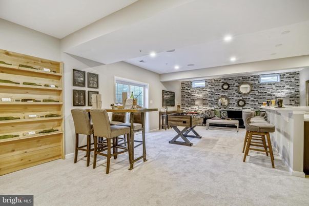 Game Room, Interior, Recessed Lighting, Stone Walls