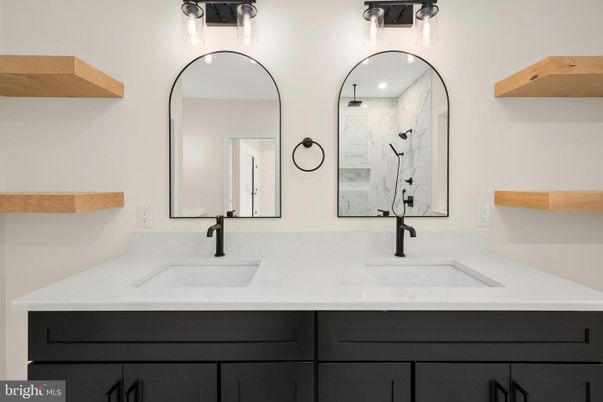 Bathroom, Dual Sink Vanities, Interior, Marble Walls