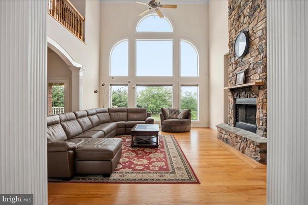 Fireplace, Interior, Living room, Stone Walls, Wood Texture Flooring