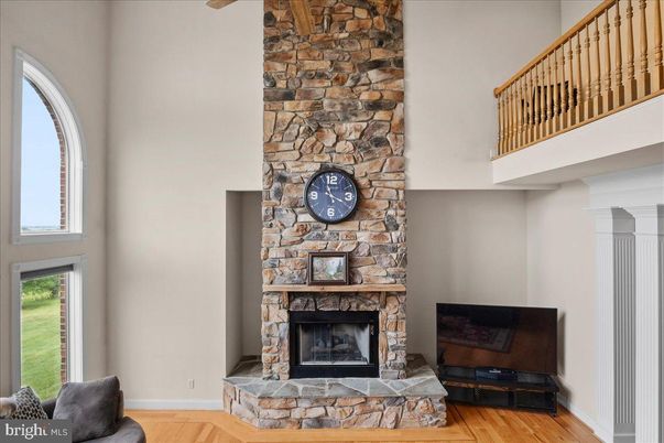 Fireplace, Interior, Stone Walls, Wood Texture Flooring